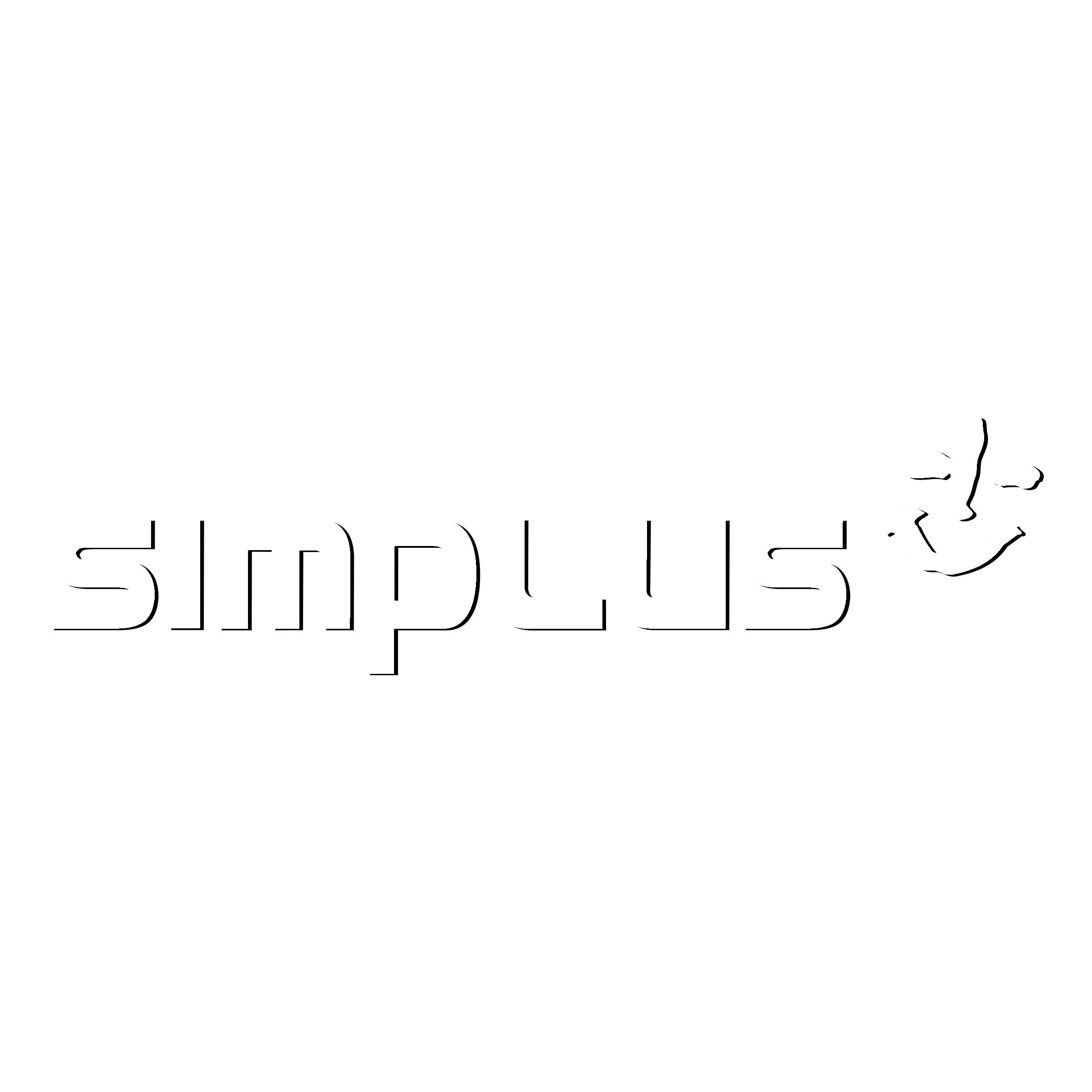 simplus logo black and white